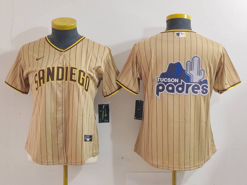 Youth San Diego Padres Tan Team Big Logo Stitched Baseball Jersey